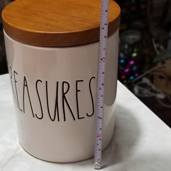 Rae Dunn Treasures wooden cellar canister wood lid bathroom - Picture 5 of 6